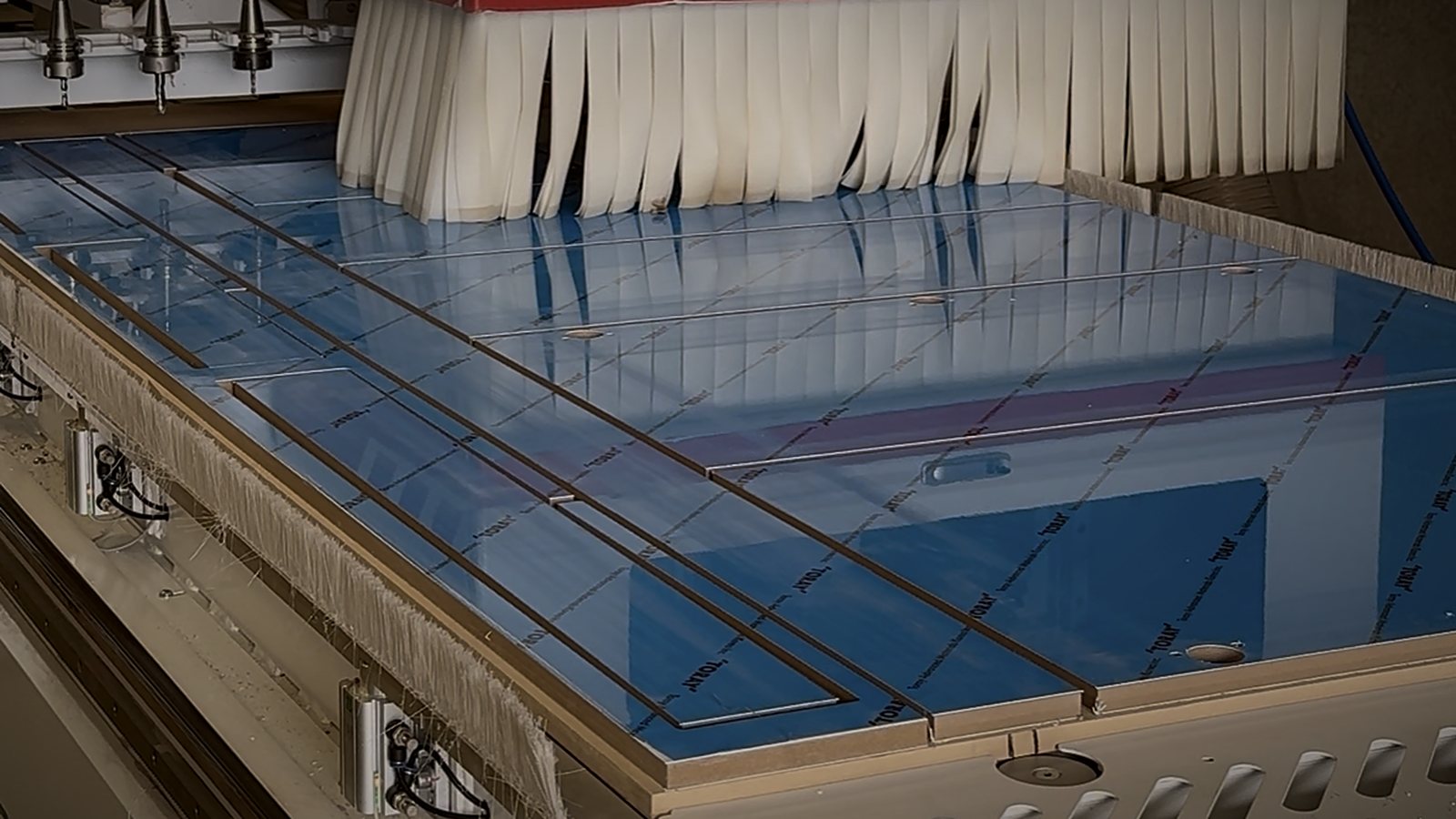 Cabinet panels nested and cut on our CNC